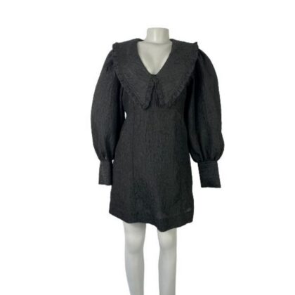 Vestido Ganni preto 40 manga longa curto algodão